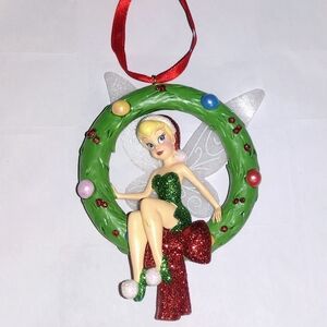Disney Tinker Bell Ornament with Green and Red Accents